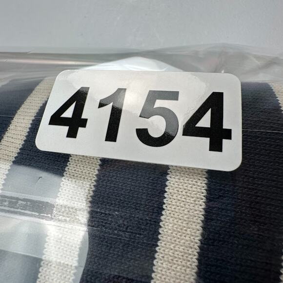 Saint James Dress Womens 8 Navy Cream Striped Short Sleeve V Neck Quiet Luxury - Picture 16 of 16